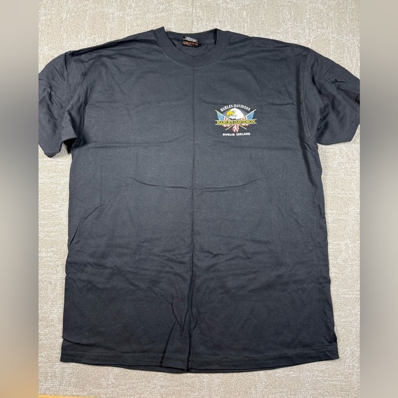 Vintage Harley Davidson Single Stitch Dublin Ireland Biker T-Shirt Mens XL - Picture 1 of 7
